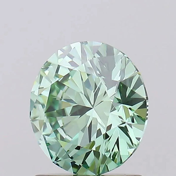 1.34ct Round Lab Grown Diamond (Colour Fancy Vivid Green, Clarity FL, Cut ID, IGI Certified)