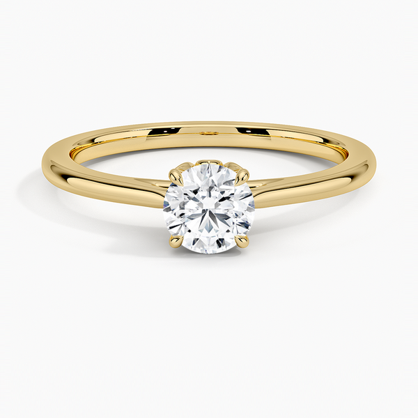 Petal Solitaire Tapered Engagement Ring