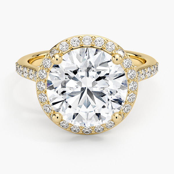 Halo Diamond Ring with Side Stones Engagement Ring