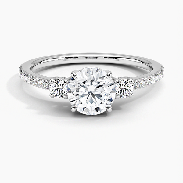 Lyra Three Stone Diamond Engagement Ring