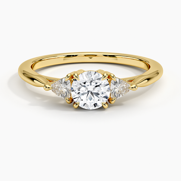Trillion Cut Three Stone Diamond Engagement Ring