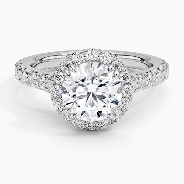 Sienna Halo Half Coverage Diamond Engagement Ring