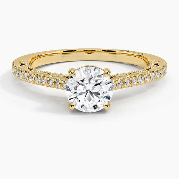 Tacori Lunetta Crescent Cathedral Diamond Engagement Ring