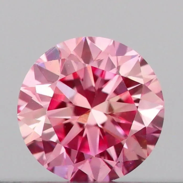 0.13ct Round Lab Grown Diamond (Colour Fancy Vivid Pink, Clarity VVS2, Cut VG, IGI Certified)