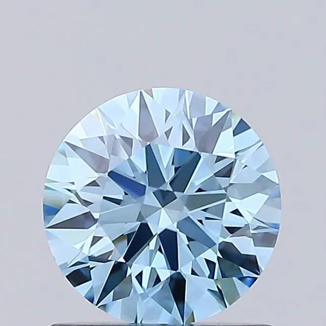 0.74ct Round Lab Grown Diamond (Colour Fancy Vivid Blue, Clarity VVS1, Cut ID, IGI Certified)