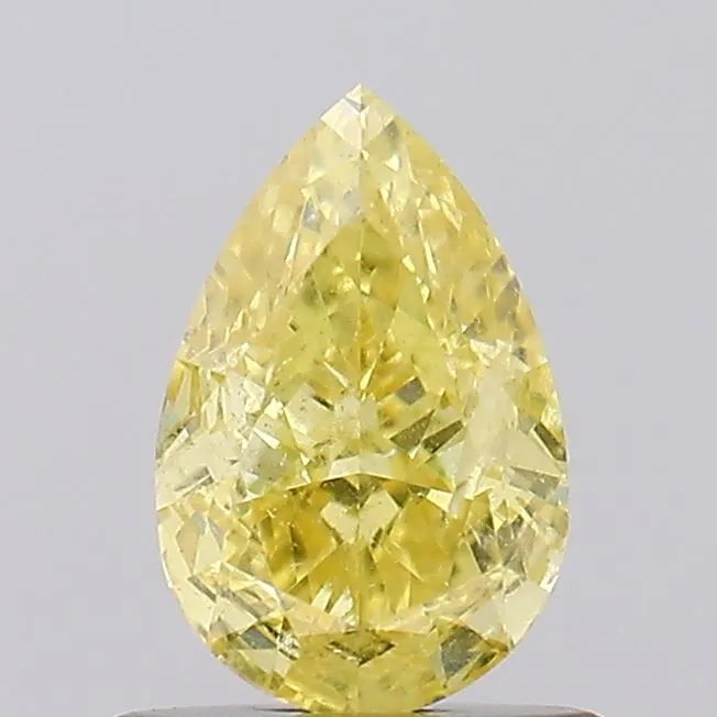 0.85ct Pear Natural Diamond (Colour Fancy Intense Yellow, Clarity I1, GIA Certified)
