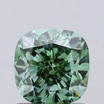 0.98ct Cushion modified Lab Grown Diamond (Colour Fancy Vivid Green, Clarity VS1, IGI Certified)