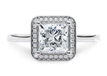 Minerva Halo Platinum Princess Engagement Ring