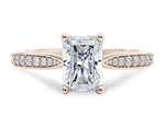 Victoria Diamond Band Rose Gold 18k Radiant Engagement Ring