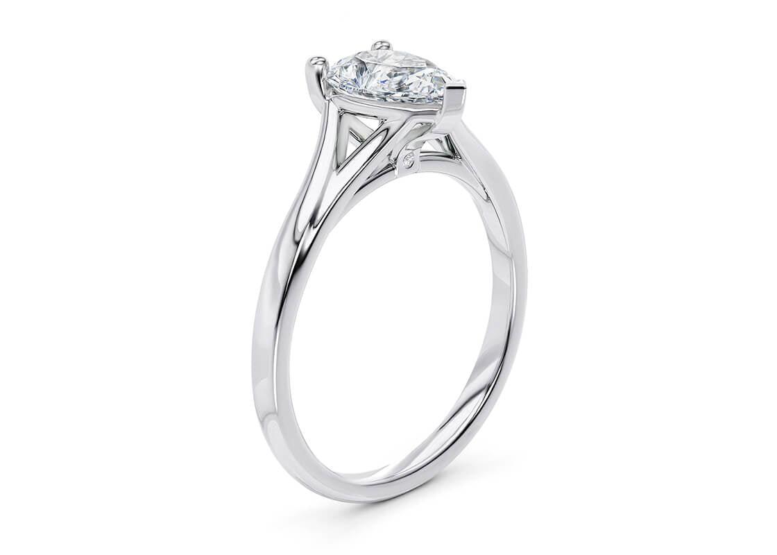 Hanover Solitaire White Gold 18k Pear Engagement Ring