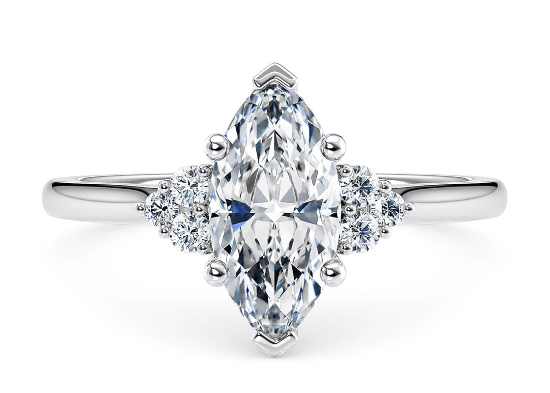 Rosa Vintage Platinum Marquise Engagement Ring