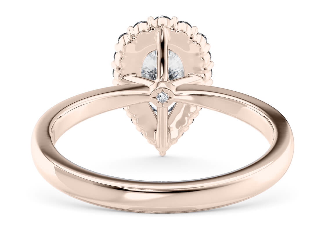 Esther Halo Rose Gold 18k Pear Engagement Ring