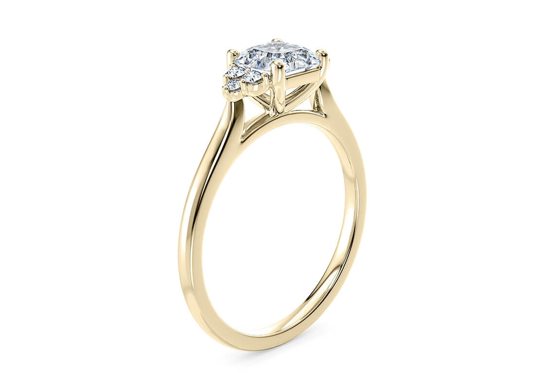 Rosa Vintage Yellow Gold 18k Asscher Engagement Ring