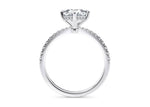 Asteria Compass Diamond Band Platinum Cushion Engagement Ring