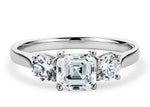 Roma Trilogy Platinum Asscher Engagement Ring
