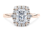 Hampstead Halo Rose Gold 18k Radiant Engagement Ring