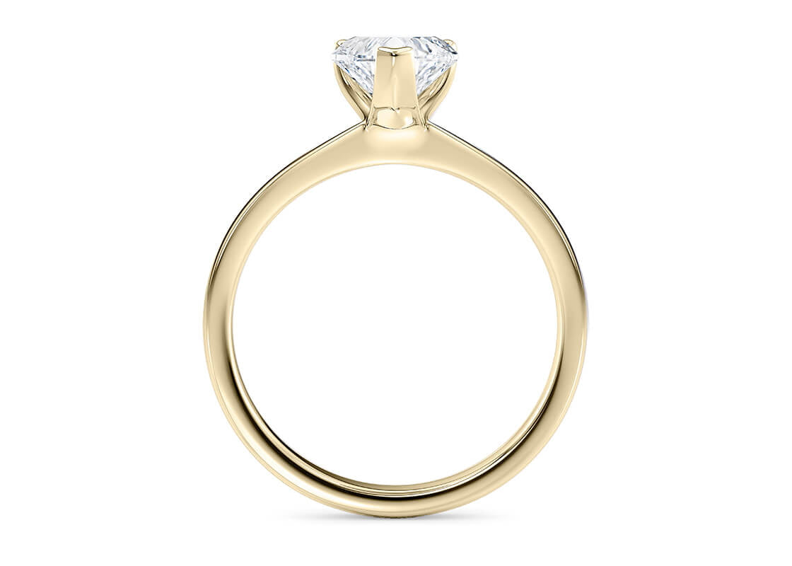 Delicacy Solitaire Yellow Gold 18k Heart Engagement Ring