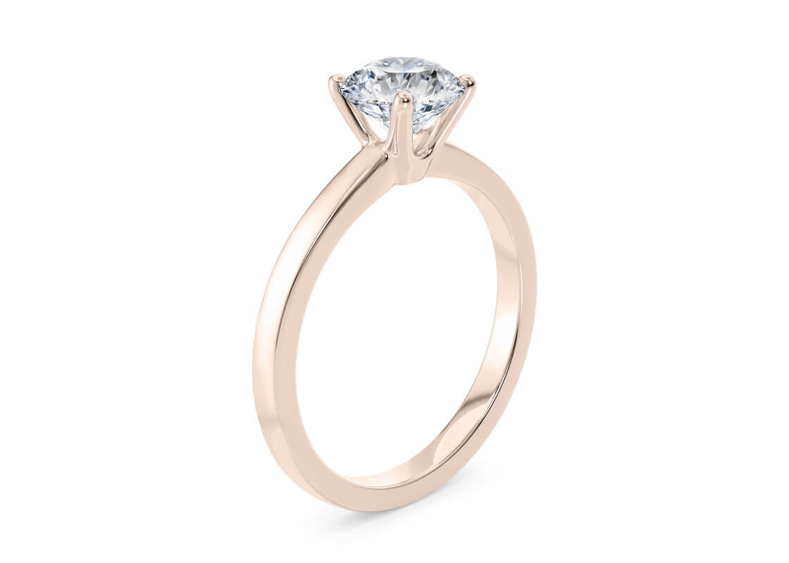 1477 Classic Solitaire Rose Gold 18k Round Engagement Ring