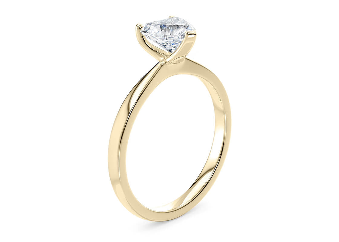 Delicacy Solitaire Yellow Gold 18k Heart Engagement Ring