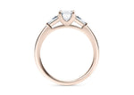 Alexandria Trilogy Rose Gold 18k Emerald Engagement Ring