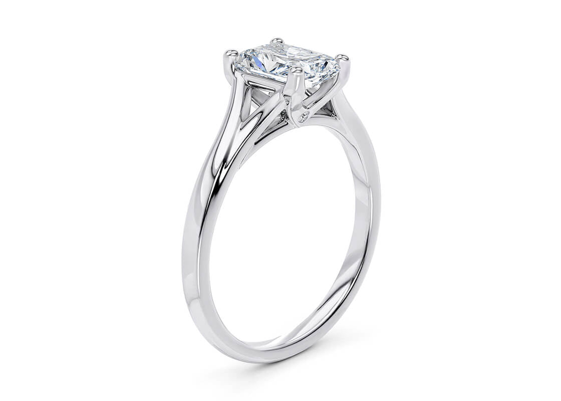 Hanover Solitaire White Gold 18k Radiant Engagement Ring