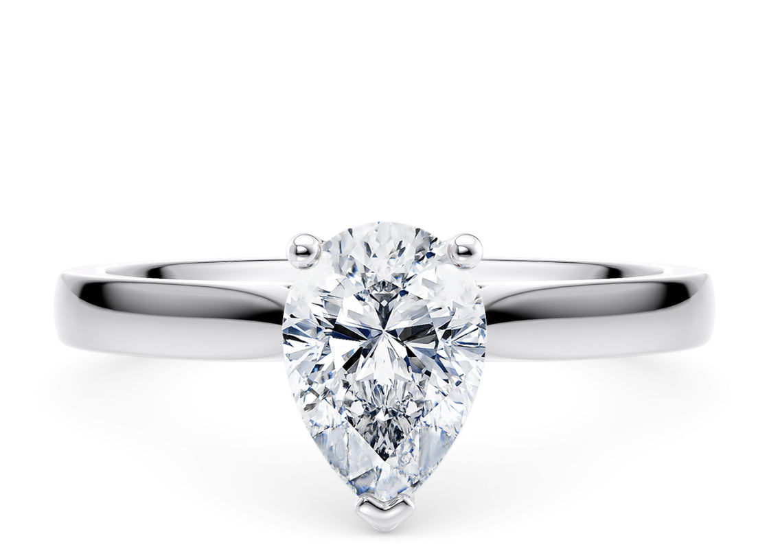 Contour Solitaire Platinum Pear Engagement Ring