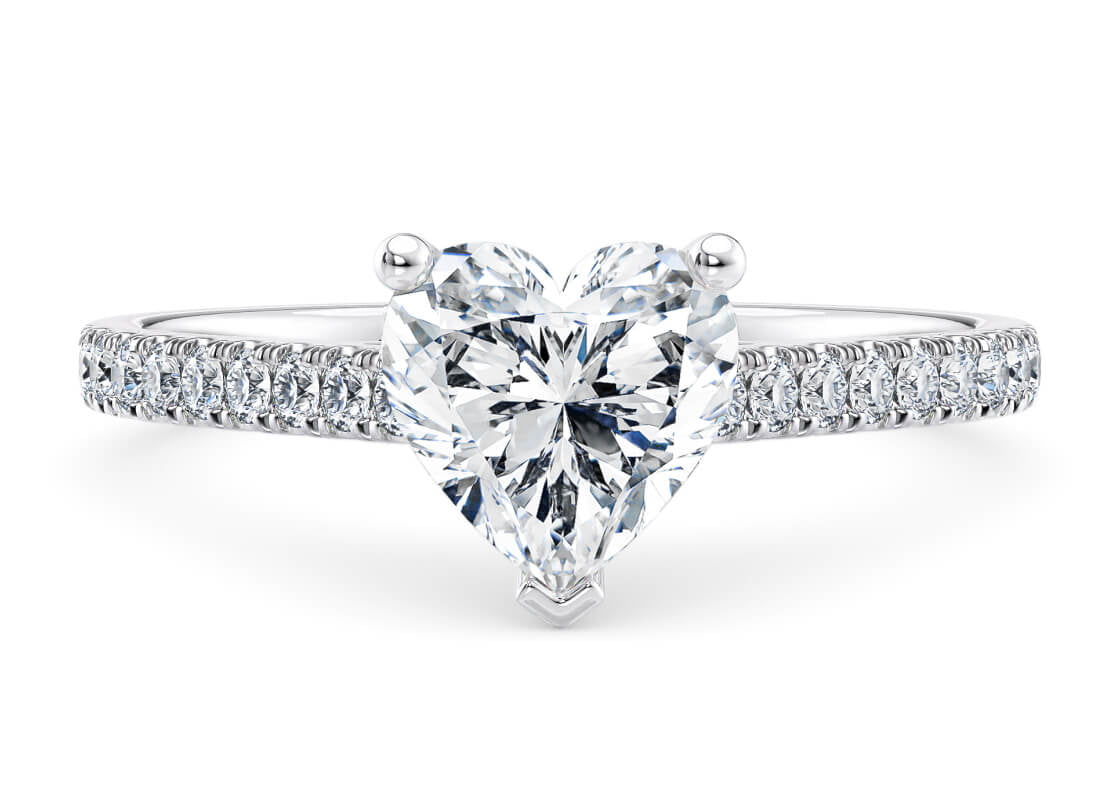 1477 Vintage Platinum Heart Engagement Ring