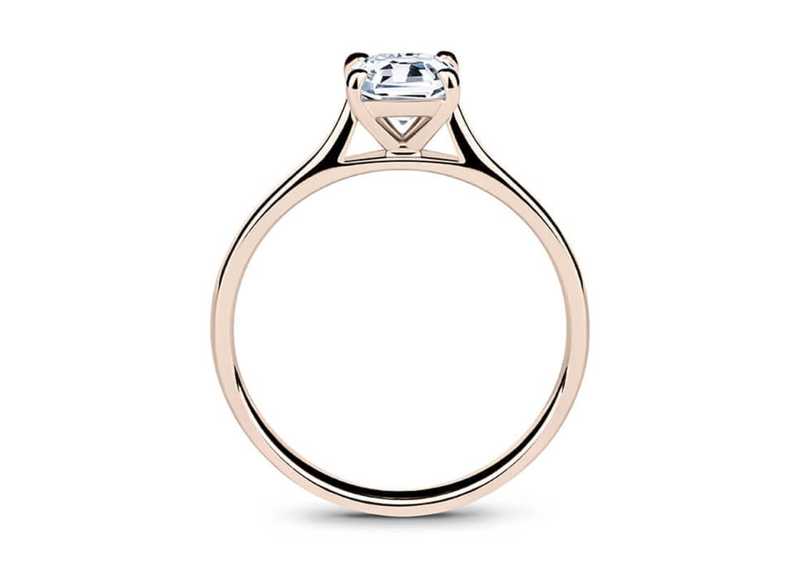 Contour Solitaire Rose Gold 18k Asscher Engagement Ring