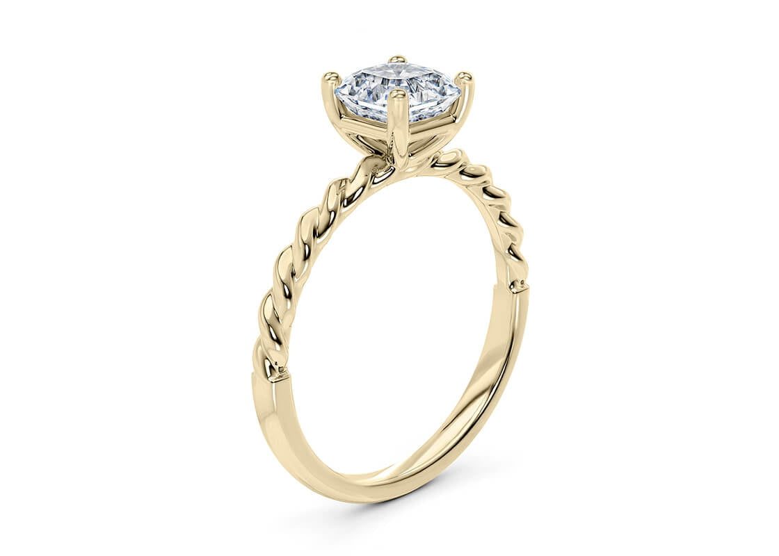 Ascot Solitaire Yellow Gold 18k Asscher Engagement Ring