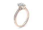 Victoria Diamond Band Rose Gold 18k Pear Engagement Ring