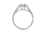 Medici Halo Platinum Cushion Engagement Ring