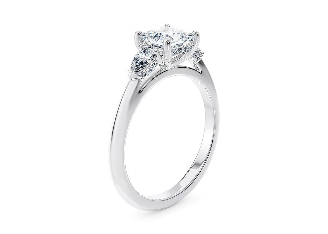 Florence Trilogy Platinum Princess Engagement Ring