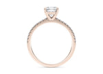 Aria Diamond Band Rose Gold 18k Cushion Engagement Ring