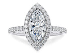 Isabella Halo Platinum Marquise Engagement Ring