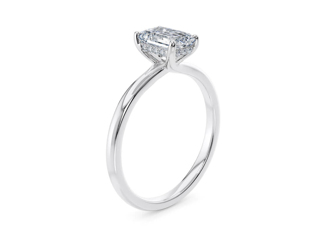 Paloma Solitaire Platinum Emerald Engagement Ring