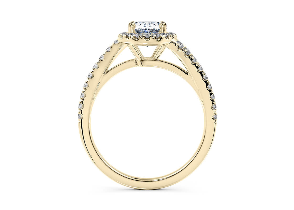 Kew Halo Yellow Gold 18k Oval Engagement Ring