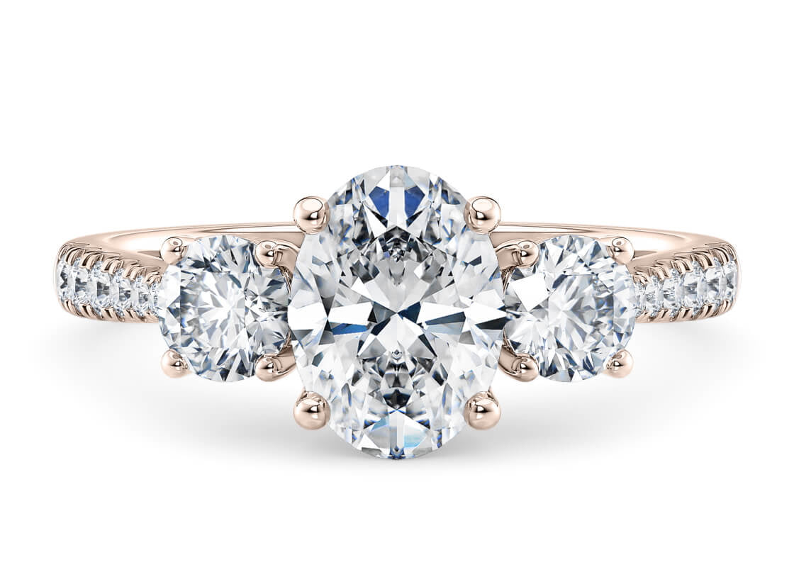 Lisbon Trilogy Rose Gold 18k Oval Engagement Ring