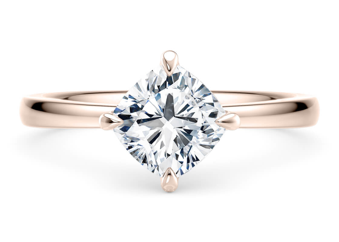 Starlight Compass Solitaire Rose Gold 18k Cushion Engagement Ring