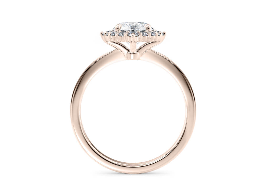 Esther Halo Rose Gold 18k Round Engagement Ring
