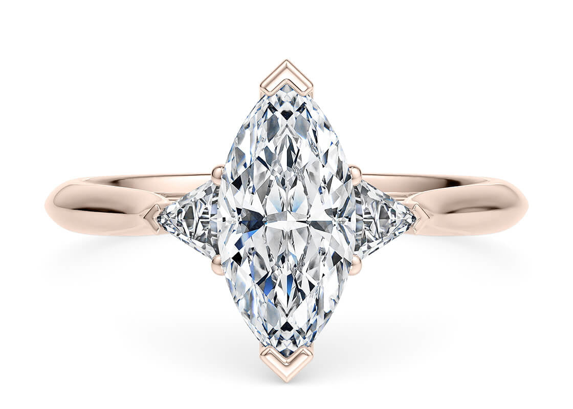 Paris Trilogy Rose Gold 18k Marquise Engagement Ring