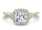 Bellatrix Halo Yellow Gold 18k Cushion Engagement Ring