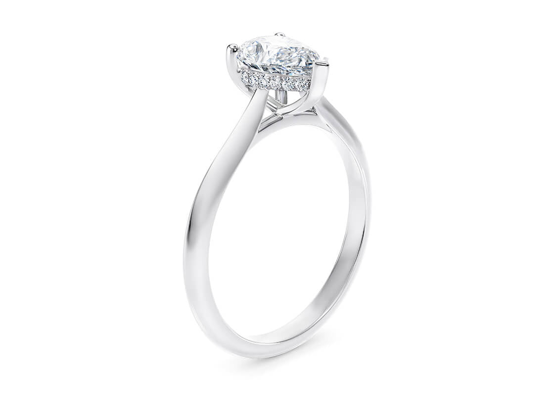 Hope Solitaire Platinum Pear Engagement Ring