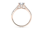 Oxford Diamond Band Rose Gold 18k Asscher Engagement Ring