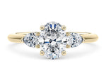 Florence Trilogy Yellow Gold 18k Oval Engagement Ring