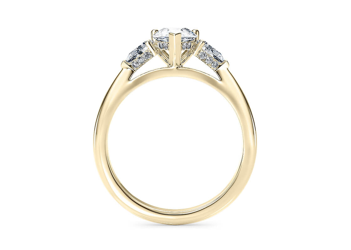 Florence Trilogy Yellow Gold 18k Pear Engagement Ring