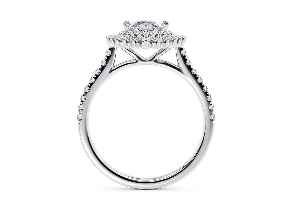 Berkeley Halo Platinum Marquise Engagement Ring