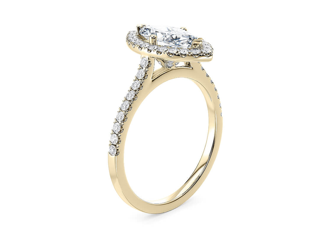 Aphrodite Halo Yellow Gold 18k Marquise Engagement Ring
