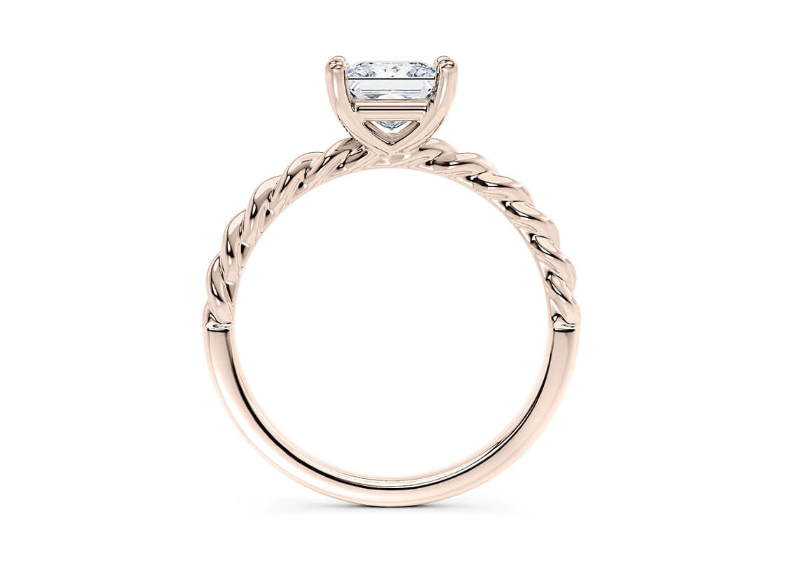 Ascot Solitaire Rose Gold 18k Princess Engagement Ring