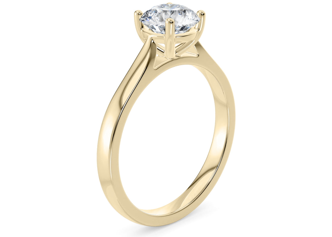 Contour Solitaire Yellow Gold 18k Round Engagement Ring