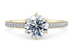 1477 Vintage Yellow Gold 18k Round Engagement Ring